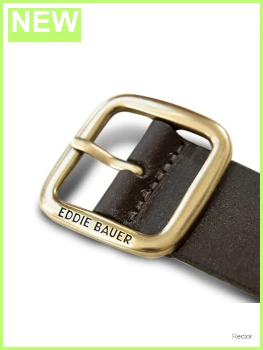 Genuine Buffalo Leather Belt with Brass Buckle, 1-3/8